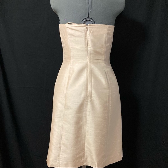 Ann Taylor cream silk strapless dress - Picture 2 of 4